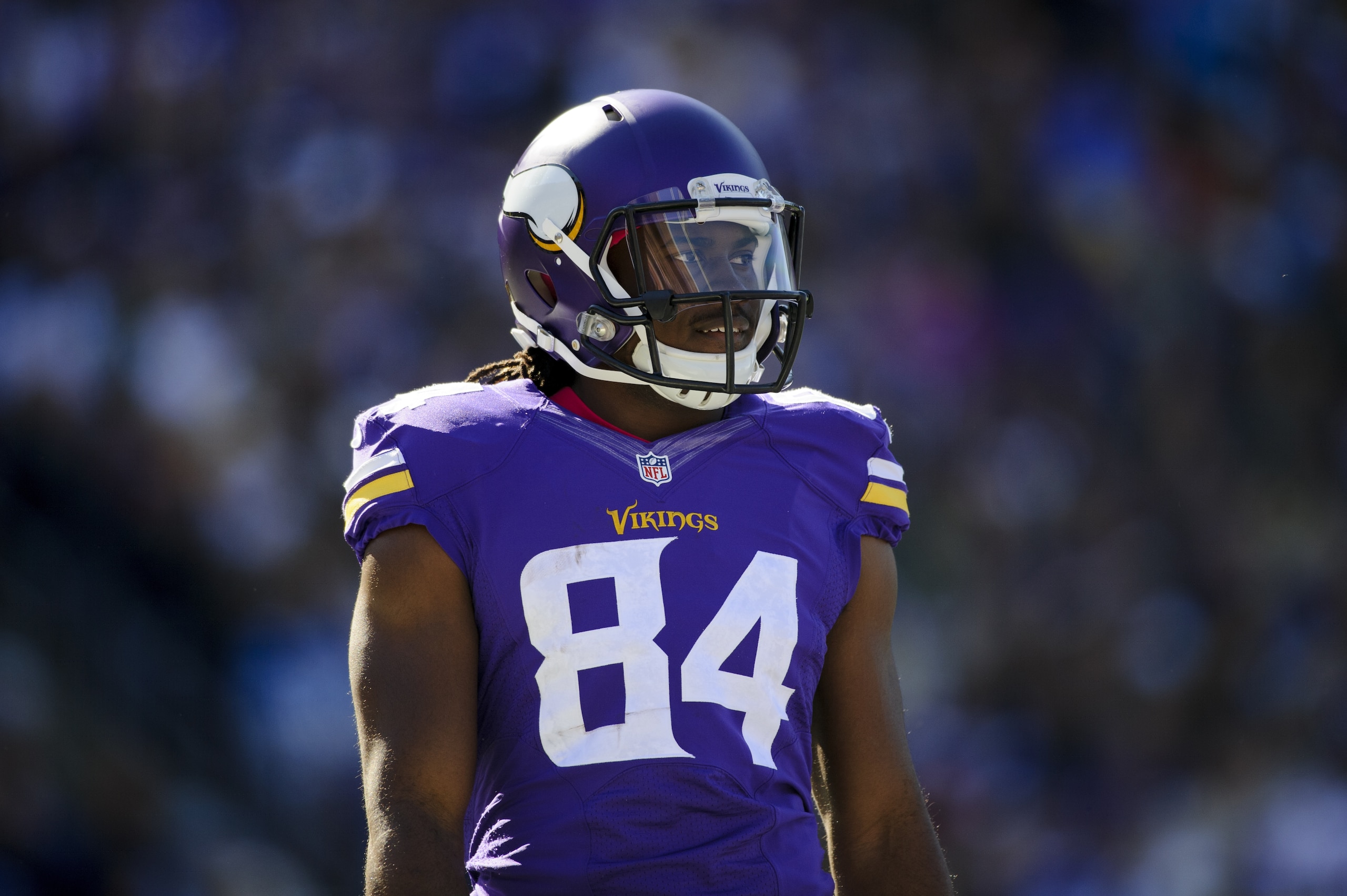 MINNEAPOLIS, MN - OCTOBER 12: Cordarrelle Patterson #84 of the Minnesota Vikings looks on during the game against the Detroit Lions on October 12, 2014 at TCF Bank Stadium in Minneapolis, Minnesota. The Lions defeated the Vikings 17-3. (Photo by Hannah Foslien/Getty Images)