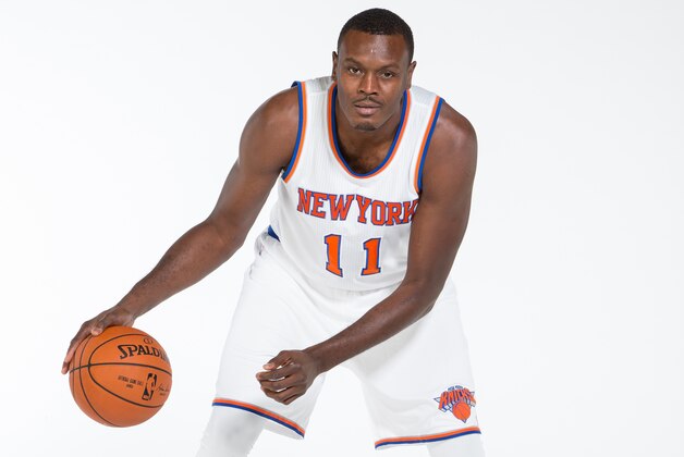 GREENBURGH, NY - SEPTEMBER 29:  Samuel Dalembert #11 of the New York Knicks poses for a photo during Media Day in New York, New York.  NOTE TO USER: User expressly acknowledges and agrees that, by downloading and or using this photograph, User is consenting to the terms and conditions of the Getty Images License Agreement. Mandatory Copyright Notice: Copyright 2014 NBAE (Photo by Nathaniel S. Butler/NBAE via Getty Images)