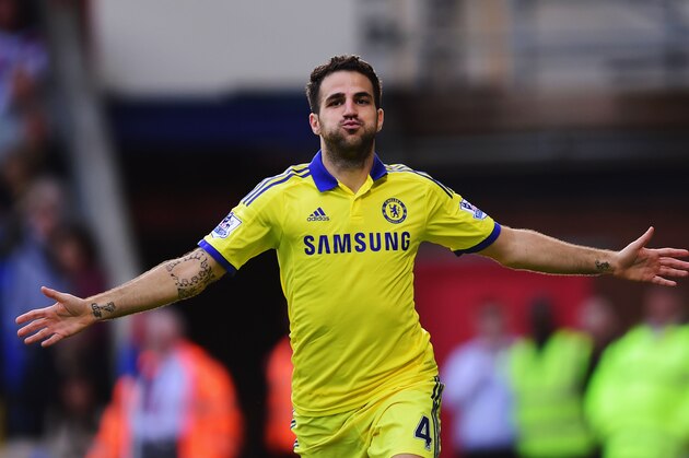 LONDON, ENGLAND - OCTOBER 18:  Cesc Fabregas of Chelsea celebrates as he scores their second goal during the Barclays Premier League match between Crystal Palace and Chelsea at Selhurst Park on October 18, 2014 in London, England.  (Photo by Jamie McDonald/Getty Images)