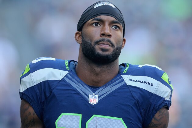 SEATTLE, WA - SEPTEMBER 21:  Wide receiver Paul Richardson #10 of the Seattle Seahawks looks on against the Denver Broncos at CenturyLink Field on September 21, 2014 in Seattle, Washington.  (Photo by Jeff Gross/Getty Images)