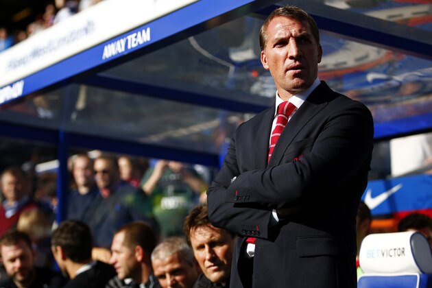 LONDON, ENGLAND - OCTOBER 19:  Brendan Rodgers, manager of Liverpool looks on before the Barclays Premier League match between Queens Park Rangers and Liverpool at Loftus Road on October 19, 2014 in London, England.  (Photo by Clive Rose/Getty Images)