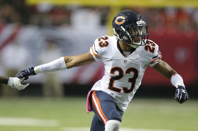 Chicago Bears running back Senorise Perry (32) chases down the ball during an NFL game against the Atlanta Falcons at the Georgia Dome in Atlanta on Sunday, Oct. 12, 2014. (Chris Keane/AP Images for Panini)