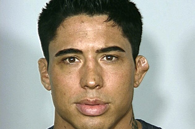 FILE - This undated file photo provided by the Las Vegas Metropolitan Police Department shows Jonathan Koppenhaver, a mixed martial arts fighter who is accused of brutally beating his porn star girlfriend in Las Vegas and then fleeing to Calif. He was arrested Friday Aug. 29, 2014 in Calif. The mixed martial arts fighter known as War Machine was extradited to Las Vegas Saturday, Aug. 30, 2014. Koppenhaver is scheduled for arraignment Wednesday on battery, lewdness, assault and coercion charges in the alleged Aug. 8 attack on adult film actress Christy Mack and her male friend at a Las Vegas home. (AP Photo/Las Vegas Metropolitan Police Department, File)
