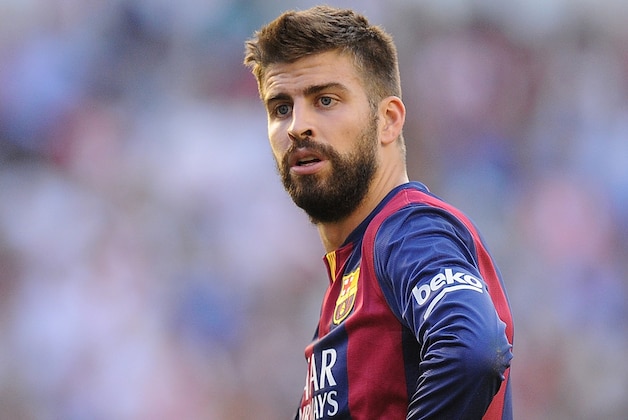 MADRID, SPAIN - OCTOBER 04:  Gerard Pique of FC Barcelona looks on during the La Liga match between Rayo Vallecano de Madrid and FC Barcelona at Estadio Teresa Rivero on October 4, 2014 in Madrid, Spain.  (Photo by Denis Doyle/Getty Images)
