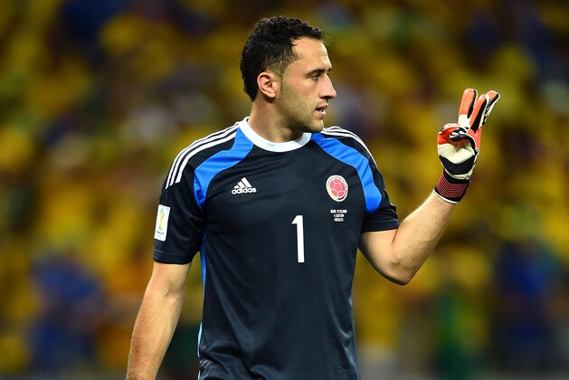 FORTALEZA, BRAZIL - JULY 04:  Goalkeeper David Ospina of Colombia gestures during the 2014 FIFA World Cup Brazil Quarter Final match between Brazil and Colombia at Castelao on July 4, 2014 in Fortaleza, Brazil.  (Photo by Laurence Griffiths/Getty Images)