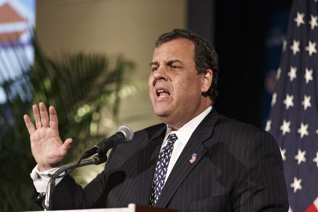 New Jersey Gov. Chris Christie delivers the keynote address at the U.S. Chamber of Commerce's 15th Annual Legal Reform Summit in Washington, Tuesday, Oct. 21, 2014. Teachers' unions drew a lot of criticism from the potential presidential candidate. (AP Photo/J. Scott Applewhite)