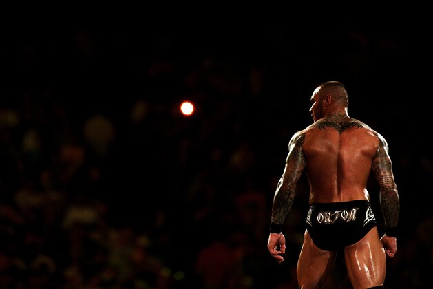 Randy Orton enters the ring during Wrestlemania XXX at the Mercedes-Benz Super Dome in New Orleans on Sunday, April 6, 2014. (Jonathan Bachman/AP Images for WWE)