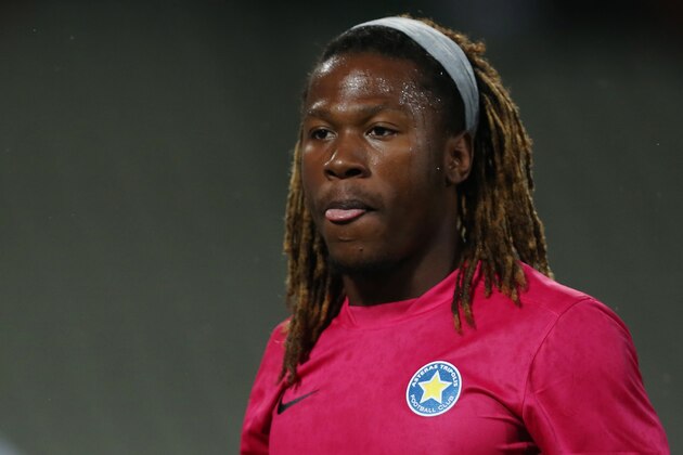 ISTANBUL, TURKEY -  SEPTEMBER 18: Ziguy Badibanga of Astreas Tripolis in action during the UEFA Europa League Group C match between Besiktas JK and Asteras Tripolis FC at the Ataturk Olympic Stadium in Istanbul, on September 18, 2014 in Istanbul,Turkey. (Photo by Burak Kara/Getty Images)