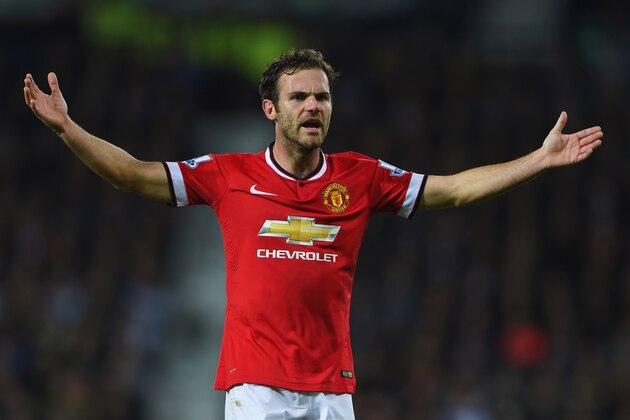 WEST BROMWICH, ENGLAND - OCTOBER 20:  Juan Mata of Manchester United reacts during the Barclays Premier League match between West Bromwich Albion and Manchester United at The Hawthorns on October 20, 2014 in West Bromwich, England.  (Photo by Michael Regan/Getty Images)