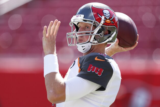 TAMPA, FL - OCTOBER 12: Mike Glennon #8 of the Tampa Bay Buccaneers warms up before the game against the Baltimore Ravens at Raymond James Stadium on October 12, 2014 in Tampa, Florida. (Photo by Joe Robbins/Getty Images)