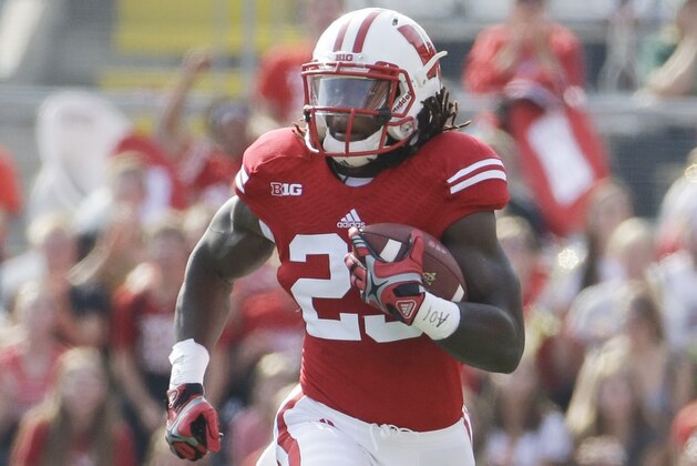 Wisconsin's Melvin Gordon during the first half of an NCAA college football game against South Florida Saturday, Sept. 27, 2014, in Madison, Wis. Wisconsin won 27-10. (AP Photo/Morry Gash)
