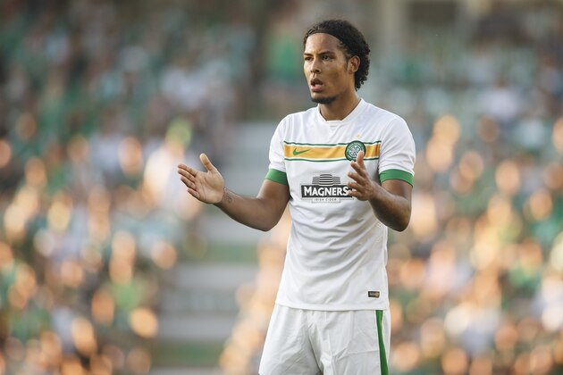 VIENNA, AUSTRIA - July 06: Virgil Van Dijk of Celtic Glasgow reacts during the Pre Season Friendly between SK Rapid Wien and Celtic Glasgow at Gerhard-Hanappi-Stadium on July 6, 2014 in Vienna, Austria.  (Photo by Christian Hofer/Getty Images)