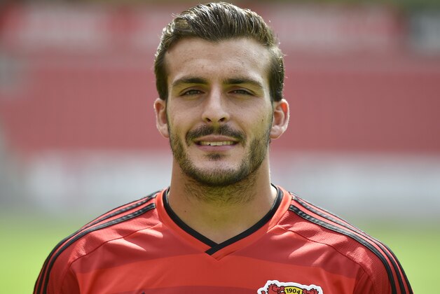 Bayer Leverkusen's Giulio Donati poses for a portrait photo for the new Bundesliga season 2014/15 in Leverkusen, Germany, Monday, Aug. 4, 2014.(AP Photo/Martin Meissner)