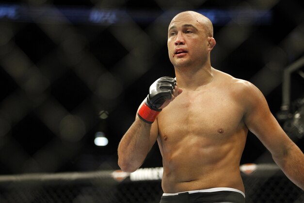 Dec 8, 2012, Seattle, WA, USA;  Rory MacDonald (not pictured) fights B.J. Penn during their first round welterweight bout at MMA on FOX 5 at Key Arena. Mandatory Credit: Joe Nicholson-USA TODAY Sports