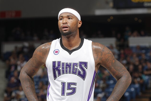 SACRAMENTO, CA - OCTOBER 18: DeMarcus Cousins #15 of the Sacramento Kings in a game against Maccabi Haifa on October 18, 2014 at Sleep Train Arena in Sacramento, California. NOTE TO USER: User expressly acknowledges and agrees that, by downloading and or using this photograph, User is consenting to the terms and conditions of the Getty Images Agreement. Mandatory Copyright Notice: Copyright 2014 NBAE (Photo by Rocky Widner/NBAE via Getty Images)