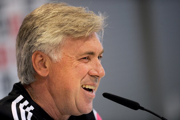 MADRID, SPAIN - OCTOBER 24:  Head coach Carlo Ancelotti of Real Madrid smiles during his press conference after a team training session the day before the La Liga match against FC Barcelona at Ciudad Deportivo Real Madrid on October 24, 2014 in Madrid, Spain.  (Photo by Denis Doyle/Getty Images)