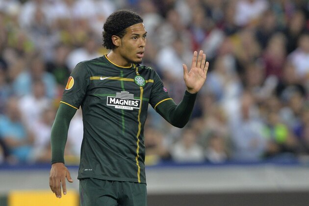 SALZBURG,AUSTRIA - SEPTEMBER 18:  Virgil van Dijk of Celtic in action during the UEFA Europa League Group D match between FC Salzburg and Celtic FC on September 18, 2014 in Salzburg,Austria. (Photo by Samuel Kubani/EuroFootball/Getty Images)