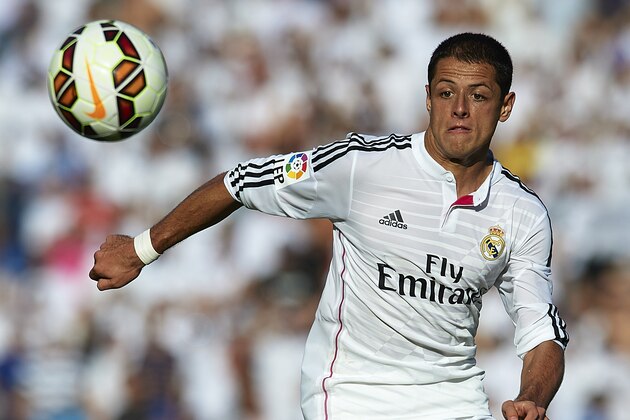 VALENCIA, SPAIN - OCTOBER 18:  Javier 'Chicharito' Hernandez of Real Madrid in action during the La Liga match between Levante UD and Real Madrid at Ciutat de Valencia on October 18, 2014 in Valencia, Spain.  (Photo by Manuel Queimadelos Alonso/Getty Images)