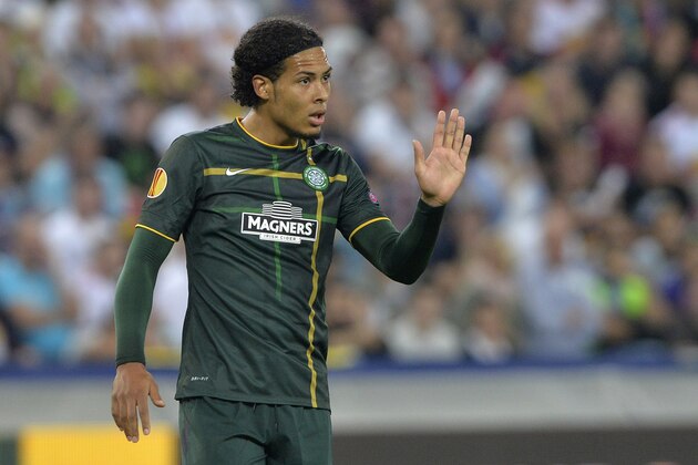 SALZBURG,AUSTRIA - SEPTEMBER 18:  Virgil van Dijk of Celtic in action during the UEFA Europa League Group D match between FC Salzburg and Celtic FC on September 18, 2014 in Salzburg,Austria. (Photo by Samuel Kubani/EuroFootball/Getty Images)