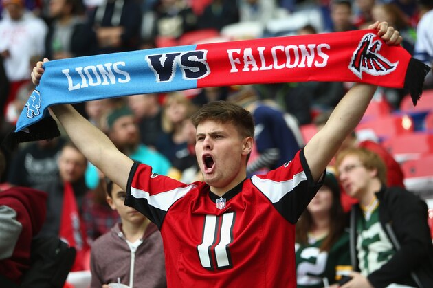 LONDON, ENGLAND - OCTOBER 26:  NFL fans enjoys the pre-match atmosphere during the NFL match between Detroit Lions and  Atlanta Falcons at Wembley Stadium on October 26, 2014 in London, England.  (Photo by Jordan Mansfield/Getty Images)
