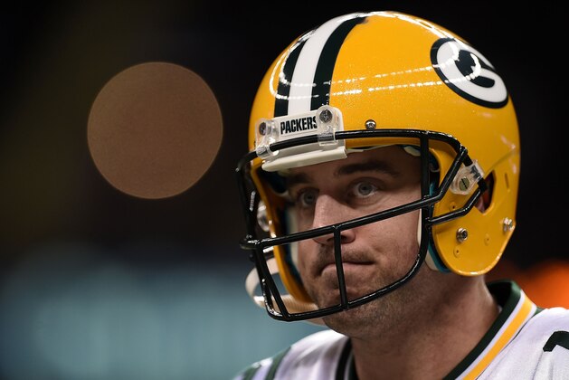 NEW ORLEANS, LA - OCTOBER 26:  Aaron Rodgers #12 of the Green Bay Packers warms up prior to the game against the New Orleans Saints at Mercedes-Benz Superdome on October 26, 2014 in New Orleans, Louisiana.  (Photo by Stacy Revere/Getty Images)