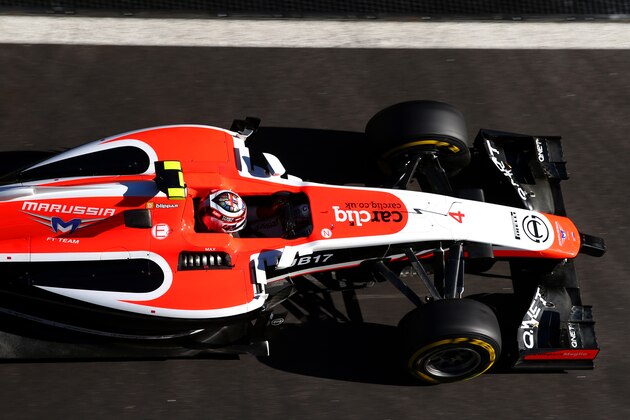 SOCHI, RUSSIA - OCTOBER 11:  Max Chilton of Great Britain and Marussia drives during qualifying ahead of the Russian Formula One Grand Prix at Sochi Autodrom on October 11, 2014 in Sochi, Russia.  (Photo by Mark Thompson/Getty Images)