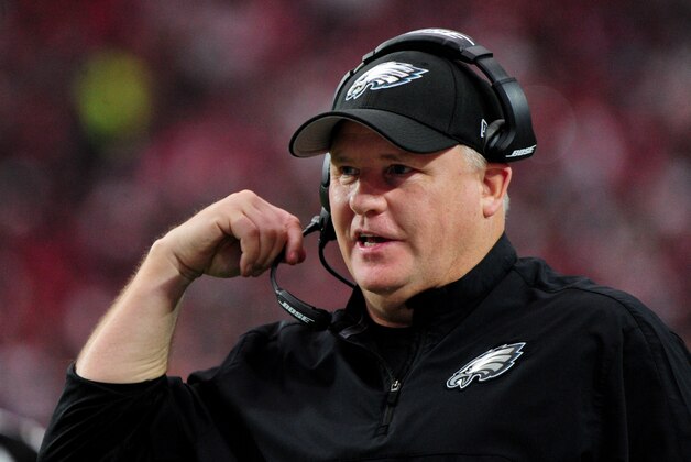 Oct 26, 2014; Glendale, AZ, USA; Philadelphia Eagles head coach Chip Kelly looks on during the first half against the Arizona Cardinals at University of Phoenix Stadium. Mandatory Credit: Matt Kartozian-USA TODAY Sports
