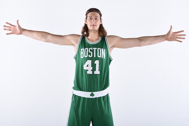 BOSTON, MA - SEPTEMBER 29:  Kelly Olynyk #41 of the Boston Celtics poses for a portrait on September 29, 2014 at the Boston Cetlics Training Center at Healthpoint in Waltham, Massachusetts. NOTE TO USER: User expressly acknowledges and agrees that, by downloading and or using this photograph, User is consenting to the terms and conditions of the Getty Images License Agreement. Mandatory Copyright Notice: Copyright 2014 NBAE  (Photo by Brian Babineau/NBAE via Getty Images)