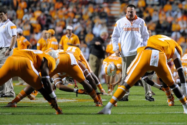 Oct 25, 2014; Knoxville, TN, USA; Tennessee Volunteers head coach Butch Jones before the game against the Alabama Crimson Tide at Neyland Stadium. Mandatory Credit: Randy Sartin-USA TODAY Sports