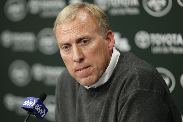 New York Jets general manager John Idzik speaks during a news conference in Florham Park, N.J., Monday, Oct. 27, 2014. (AP Photo/Seth Wenig)