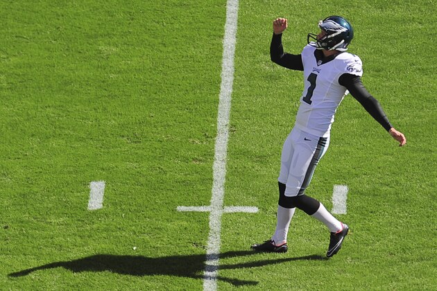 PHILADELPHIA, PA - OCTOBER 5: Kicker Cody Parkey #1 of the Philadelphia Eagles warms up prior to the game against the St. Louis Rams on October 5, 2014 at Lincoln Financial Field in Philadelphia, Pennsylvania. (Photo by Evan Habeeb/Getty Images)