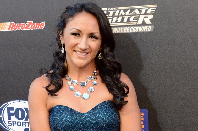 Sep 9, 2014; Los Angeles, CA, USA; Carla Esparza from Redondo Beach, CA arrives on the Red Carpet at Lure Nightclub for the premier of The Ultimate Fighter women in the newly formed women in the strawweight class. Mandatory Credit: Jayne Kamin-Oncea-USA TODAY Sports
