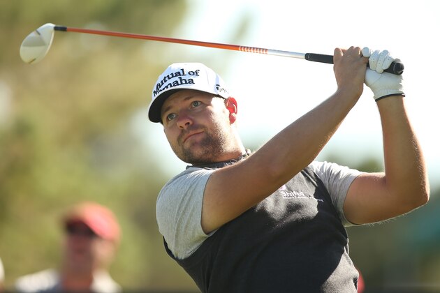 LAS VEGAS, NV - OCTOBER 17: Ryan Moore plays his tee shot on the 10th hole during the second round of the Shriners Hospitals For Children Open at TPC Summerlin on October 17, 2014 in Las Vegas, Nevada. (Photo by Darren Carroll/Getty Images)