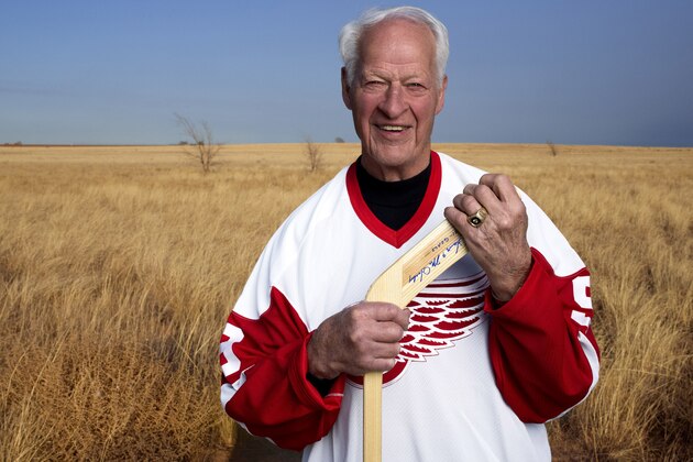 In an undated image provided by Crown Media United States, former Detroit Red Wings hockey great Gordie Howe is seen. A made-for-TV movie,