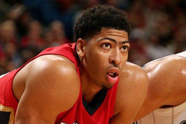 NEW ORLEANS, LA - OCTOBER 28: Anthony Davis #23 of the New Orleans Pelicans stands on the court during a game against the Orlando Magic on October 28, 2014 at Smoothie King Center in New Orleans, LA. NOTE TO USER: User expressly acknowledges and agrees that, by downloading and or using this photograph, User is consenting to the terms and conditions of the Getty Images License Agreement. Mandatory Copyright Notice: Copyright 2014 NBAE (Photo by Layne Murdoch/NBAE via Getty Images)