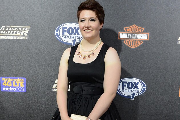 Sep 9, 2014; Los Angeles, CA, USA; Aisling Daly from Dublin, Ireland arrives on the Red Carpet at Lure Nightclub for the premier of The Ultimate Fighter women in the newly formed women in the strawweight class. Mandatory Credit: Jayne Kamin-Oncea-USA TODAY Sports
