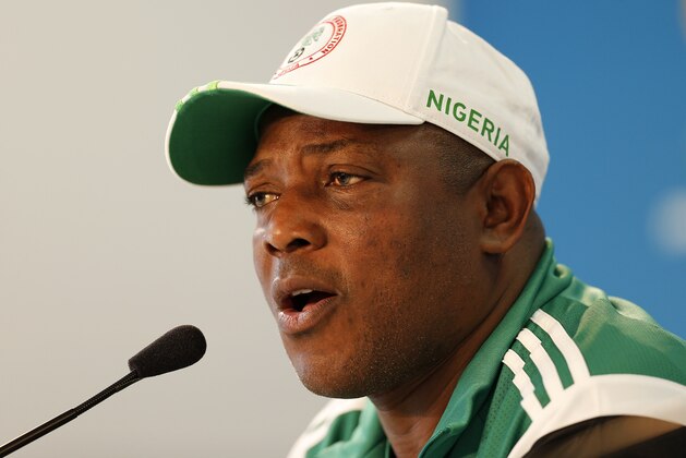 Nigeria's coach Stephen Keshi speaks during a news conference at Beira-Rio Stadium in Porto Alegre, Brazil, Tuesday, June 24, 2014.  Nigeria plays in group F of the 2014 soccer World Cup. (AP Photo/Victor R. Caivano)