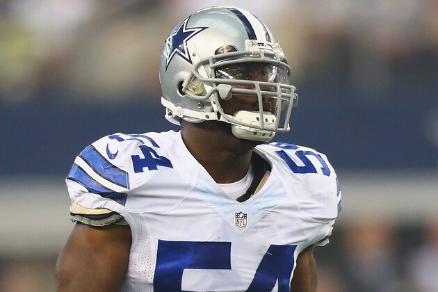 ARLINGTON, TX - SEPTEMBER 07:   Bruce Carter #54 of the Dallas Cowboys at AT&T Stadium on September 7, 2014 in Arlington, Texas.  (Photo by Ronald Martinez/Getty Images)