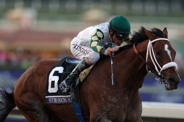 ARCADIA, CA - NOVEMBER 02: Jockey Gary Stevens rides atop Mucho Macho Man enroute to winning the Classic during the 2013 Breeders' Cup World Championships at Santa Anita Park on November 2, 2013 in Arcadia, California. (Photo by Jeff Gross/Getty Images) ARCADIA, CA - NOVEMBER 02: Jockey Gary Stevens rides atop Mucho Macho Man enroute to winning the Classic during the 2013 Breeders' Cup World Championships at Santa Anita Park on November 2, 2013 in Arcadia, California. (Photo by Jeff Gross/Getty Images)