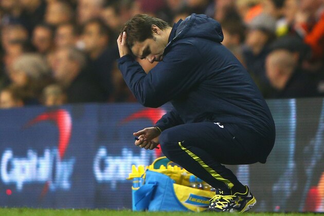 LONDON, ENGLAND - OCTOBER 29:  Manager Mauricio Pochettino of Spurs looks to the ground during the Capital One Cup Fourth Round match Tottenham Hotspur and Brighton & Hove Albion at White Hart Lane on October 29, 2014 in London, England.  (Photo by Ian Walton/Getty Images)