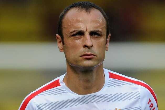 MONACO - AUGUST 30:  Dimitar Berbatov of Monaco warms up prior to the French Ligue 1 match between AS Monaco FC and LOSC Lille at Louis II Stadium on August 30, 2014 in Monaco, Monaco.  (Photo by Kaz Photography/Getty Images)