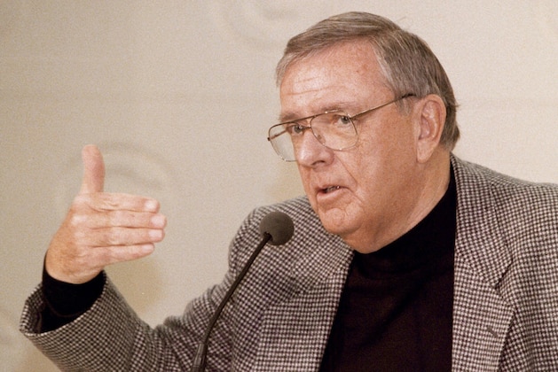 Green Bay Packer General Manager Ron Wolf talks about the firing of Packers Head Coach Ray Rhodes and the entire coach staff Monday morning, Jan. 3, 2000, in Green bay, Wis.  Rhodes was fired Sunday night, Jan. 2, 2000, just hours after Green Bay missed the playoffs for the first time in seven years. (AP Photo/Mike Roemer)