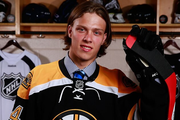 PHILADELPHIA, PA - JUNE 27:  David Pastrnak, 25th overall pick of the Boston Bruins, poses for a portrait during the 2014 NHL Entry Draft at Wells Fargo Center on June 27, 2014 in Philadelphia, Pennsylvania.  (Photo by Jeff Vinnick/NHLI via Getty Images)