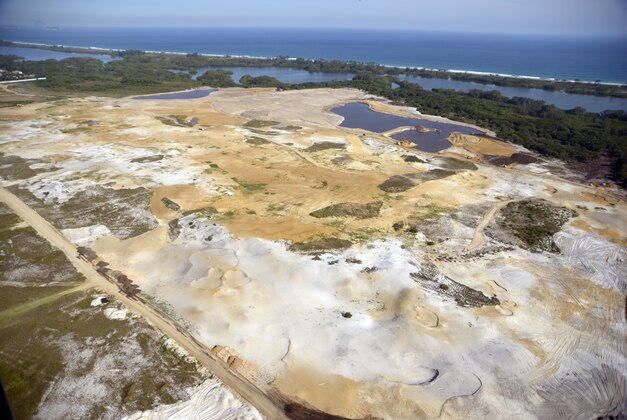 Oct 24, 2013; Rio de Janiero, BRA; An aerial view of the site under construction set to be the Olympic golf course during the first world press briefing in preparation for the Rio 2016 Olympic Games. Mandatory Credit: RVR Photos-USA TODAY Sports