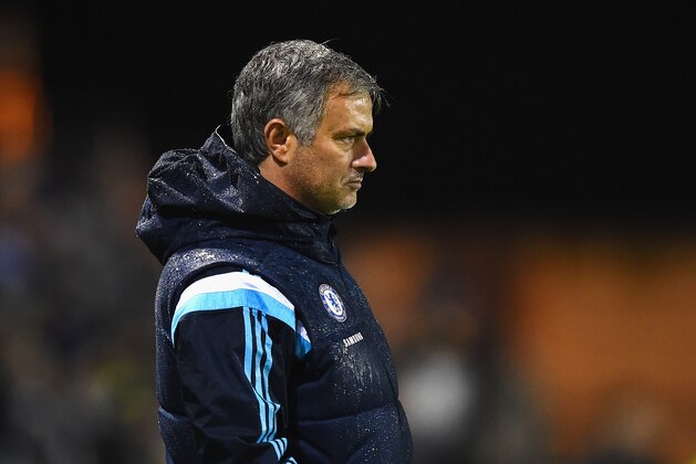 SHREWSBURY, ENGLAND - OCTOBER 28:  Jose Mourinho manager of Chelsea looks on during the Capital One Cup Fourth Round match between Shrewsbury Town and Chelsea at Greenhous Meadow on October 28, 2014 in Shrewsbury, England.  (Photo by Laurence Griffiths/Getty Images)