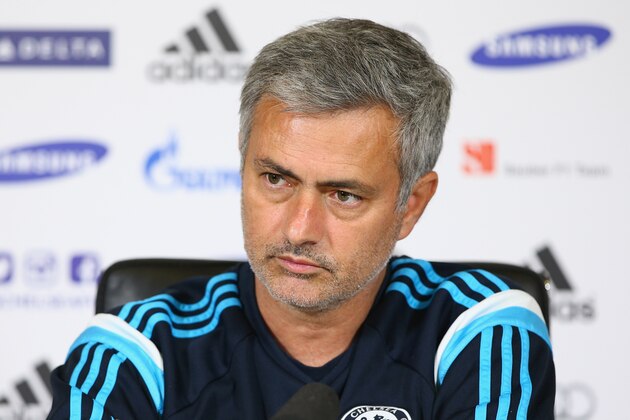 COBHAM, ENGLAND - OCTOBER 24:  Chelsea manager Jose Mourinho speaks to the press during a Chelsea Press Conference at Chelsea Training Ground on October 24, 2014 in Cobham, England.  (Photo by Ian Walton/Getty Images)