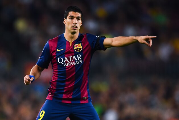 BARCELONA, SPAIN - NOVEMBER 01:  Luis Suarez of FC Barcelona reacts during the La Liga match between FC Barcelona and Celta de Vigo at Camp Nou on November 1, 2014 in Barcelona, Spain.  (Photo by David Ramos/Getty Images)