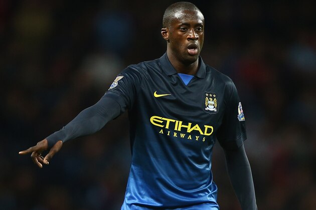 BIRMINGHAM, ENGLAND - OCTOBER 04:   Yaya Toure of Manchester City in action during the Barclays Premier League match between Aston Villa and Manchester City at Villa Park on October 4, 2014 in Birmingham, England.  (Photo by Ian Walton/Getty Images)