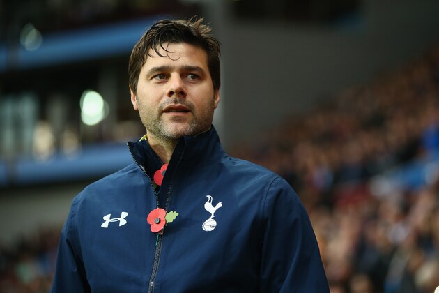 BIRMINGHAM, ENGLAND - NOVEMBER 02:  Manager Mauricio Pochettino of Spurs looks on during the Barclays Premier League match between Aston Villa and Tottenham Hotspur at Villa Park on November 2, 2014 in Birmingham, England.  (Photo by Richard Heathcote/Getty Images)