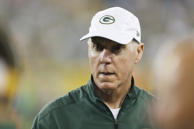 Green Bay Packers general manager Ted Thompson during the second half of an NFL preseason football game against the Oakland Raiders Friday, Aug. 22, 2014, in Green Bay, Wis. (AP Photo/Mike Roemer)